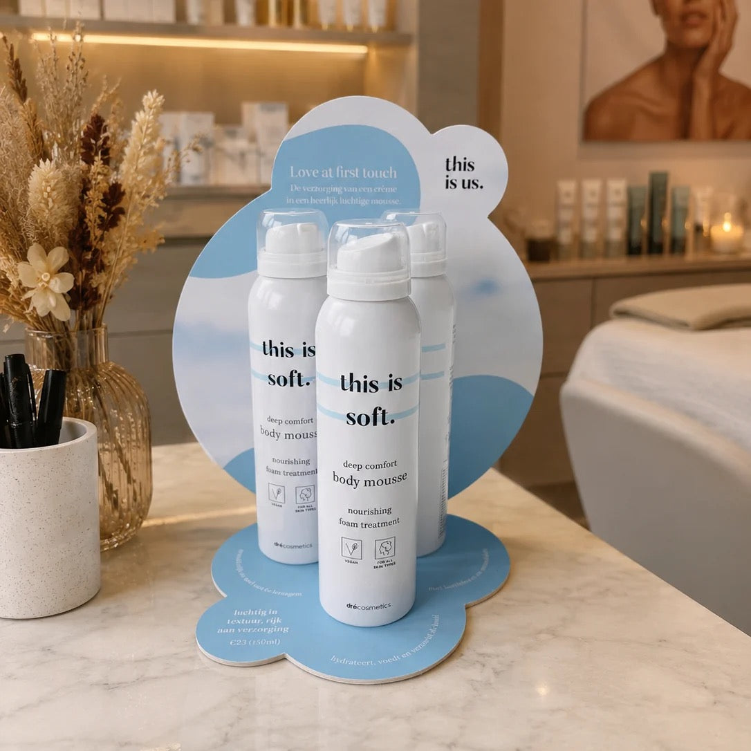 Body mousse "this is soft." | Display (leeg)